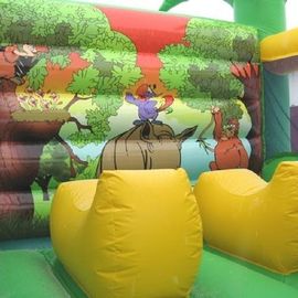 Chirdren atlama n slayt orman bouncy kale süper kahramanlar dayanıklı 0.55mm pvc