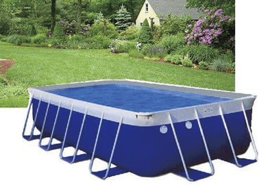 Mavi PVC Çelik Çerçeve Metal Çerçeve Havuz, Aksesuarlar ile Yüzme Havuzu Kolay Kurulum