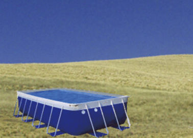 Mavi PVC Çelik Çerçeve Metal Çerçeve Havuz, Aksesuarlar ile Yüzme Havuzu Kolay Kurulum
