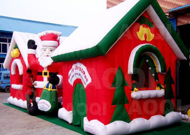 Noel Dekorasyonu İçin Özelleştirilmiş Merry Christmas Şişme Noel Baba Bouncy Castle