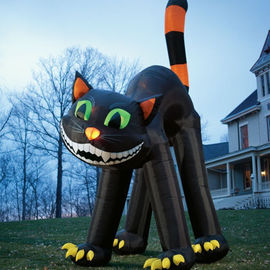 Cadılar Bayramı Festivali için CE Belgesi Açık Dev Reklam Sisme Kara Kedi