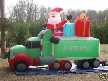 Dev Şişme Reklam Ürünleri Noel Süsleri Noel Baba Araba İle