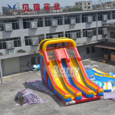 0.55mm PVC Çift Şeritli Blow Up Slide Şişme Çocuklar Oyun Alanı İçin Slayt Oyuncaklar