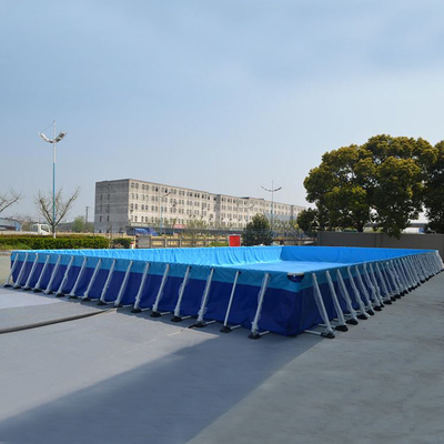 0.9mm Tente Metal Çerçeve Mobil Yüzme Havuzu Yer Üstü Şişme Yüzme Havuzları Açık Havada