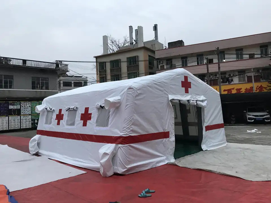 Hava Geçirmez Pvc Tente Kızıl Haç Şişme Çadır Hastane İlk Yardım Çadırı