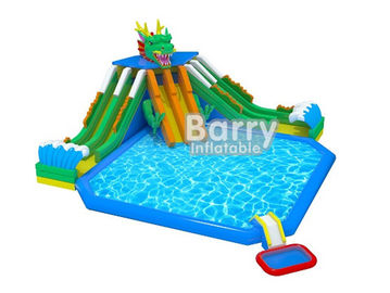 Çocuk Bahçesi Açık Şişme Aqua Park / Çocuklar İçin 3 Slide Şişme Su Eğlence