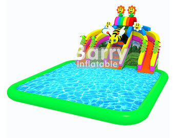 Çocuk Bahçesi Açık Şişme Aqua Park / Çocuklar İçin 3 Slide Şişme Su Eğlence