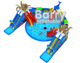 Dev ahtapot su eğlence parkı, yüzen oyuncaklar ile taşınabilir havaya uçurmak su parkı