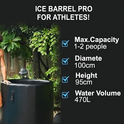 Siyah Spa Sıcak Tubı Şişme Buz Banyo Küveti İyileşme için Soğuk Dalış Buz Fıçı Banyo Soğutucu Drop Dikiş Kumaşla