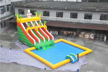 Eğlence İçin Slide ile Dayanıklı Büyük Superman Hava Şişme Aqua Park