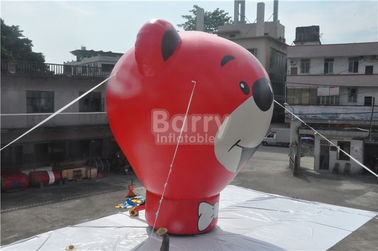 Reklam 8.5m Yükseklik için Oxford Red Bear Şişme Zemin Balon