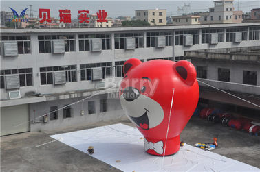 Reklam 8.5m Yükseklik için Oxford Red Bear Şişme Zemin Balon