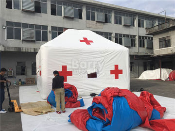 Logo Baskı ile Promosyon Beyaz Kırmızı Çapraz Açık Tıbbi Şişme Çadır