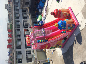 Pembe Şeker 0.55mm PVC branda Açık Dev Şişme Slide / Blow Up Eğlence Parkı