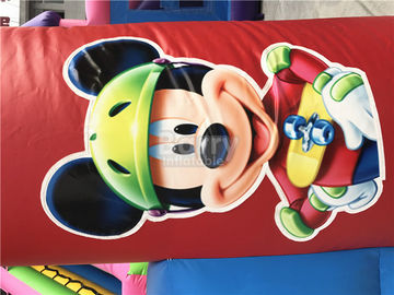 Backyard için Özelleştirilmiş Mickey Mouse Şişme Atlama Kale Slayt