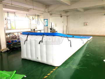 Slide için çift duvar kumaş mavi yüzen su şişme hava parça rampa