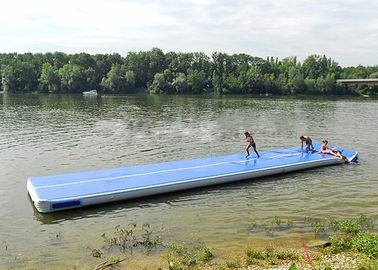 Uzun Mavi Pürüzsüz Kauçuk Hava Sıkı Yoga Mat, Su İçin Yüzer Şişme Hava Parça