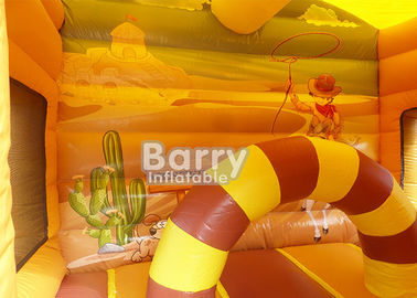 Batı Tema Bouncy Jumping Castle / Outdoor İçin Slide ile Şişme Combo