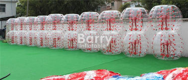 Açık Şişme Oyuncaklar 100% TPU / PVC 1.5 m Kırmızı Nokta Şişme Kabarcık Futbol Topu