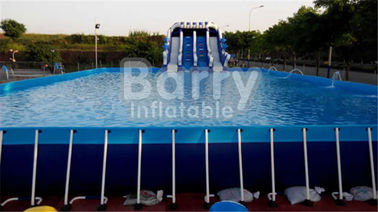 Su Parkı İçin Açık Dayanıklı 0.9mm PVC Tente Metal Çerçeve Yüzme Havuzu