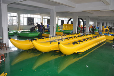 Su Parkı İçin Sarı Şişme Banana Boat PVC Tente Su Oyuncakları