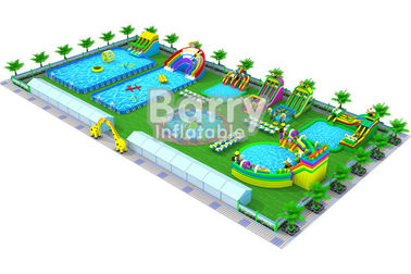 Şişme Kuru Su Parkı Ekipmanları Oyun Alanı İş Planı PVC Tente 0.9mm