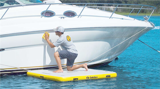 Gemi Temizliği İçin SCT PVC Su Mat Şişme Bot Rıhtımı