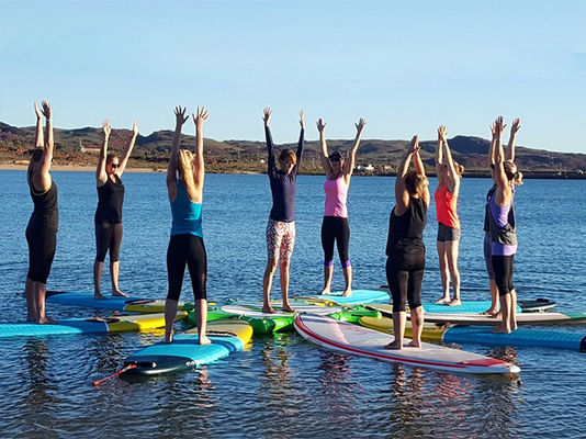 Yoga için Su Parkı Şişme Hava Sup Platformu Adası Sup Pontoon Yüzer Rıhtım