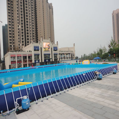 Büyük PVC Yüzme Su Havuzu Taşınabilir Paslanmaz Çelik Metal Çerçeve