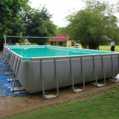 Aile Boyu Taşınabilir PVC Metal Çerçeve Yüzme Havuzu Yerden