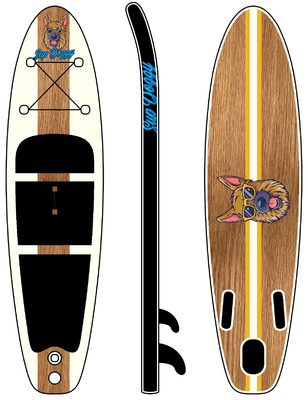 Popüler Ahşap Stil Yumuşak Üst Sörf Tahtası Şişme Sup Kürek Tahtası 315 * 83 * 15cm