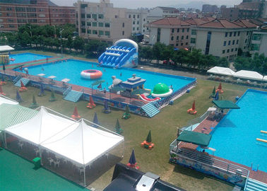 Su geçirmez PVC, Yüzme Havuzu Ekipmanları Seti ile Aile Metal Çerçeve Havuzu