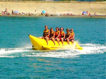 Özel Şişme Su Oyuncaklar / Sarı Tek Tüp Şişme Banana Boat Towables