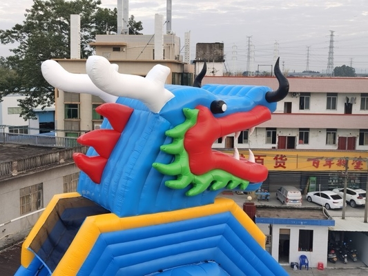 Dragon Şişme Su Kaydırağı Yetişkin Eğlence Parkı Süper Kaydırak