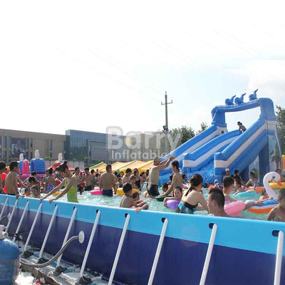 EN71 Metal Çerçeve Yüzme Havuzu 0.9mm PVC Yaz Eğlence Parkı için