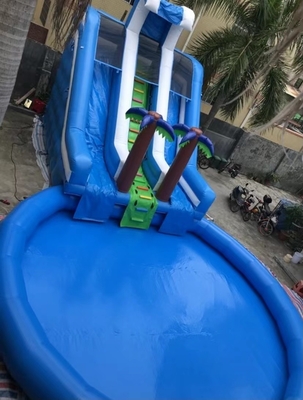 Havuz 8m Dia ile Üçlü Dikiş 0.9mm PVC Şişme Su Kaydırağı