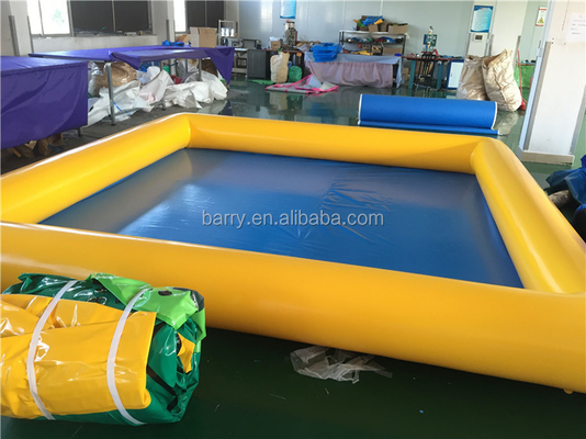 0.9mm PVC Tente Taşınabilir Su Havuzu 4*4m Sarı Ve Mavi