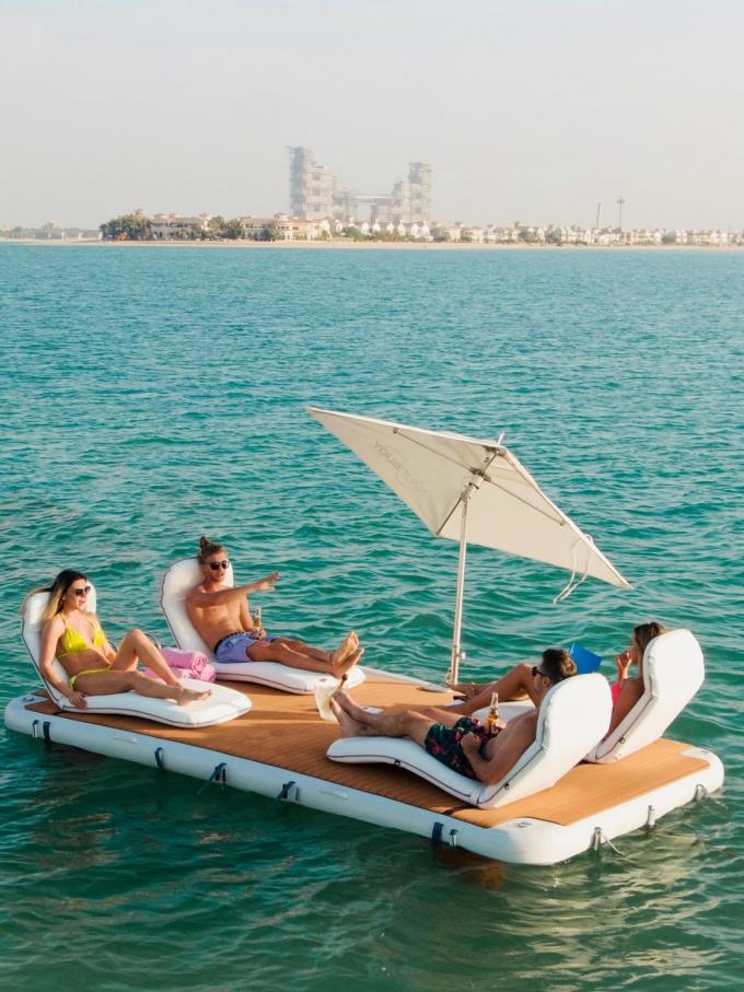 Su Gölleri Okyanus Eğlence T şekli şişme yüzen yat rıhtımı Aile Arkadaşlar Partisi 5