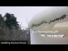 Beyaz Düğün Atlayıcısı Pvc Slide ve Top Çukurlu Topuzlu Kale