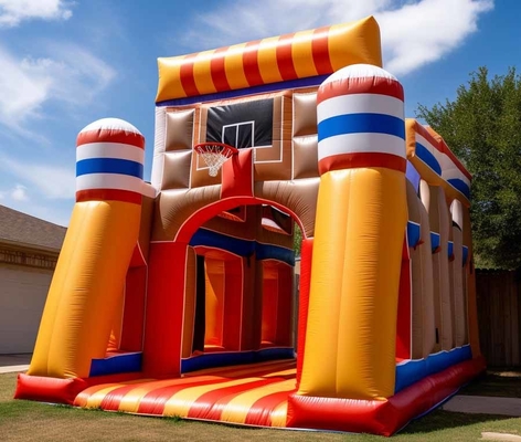 Ticari Bouncy Castle Basketbol Hoop ile Koşu Evi Spor Oyunu ile Birleştir