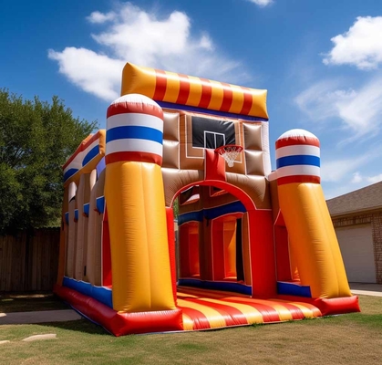 Ticari Bouncy Castle Basketbol Hoop ile Koşu Evi Spor Oyunu ile Birleştir