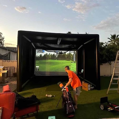 Kapalı Açık Açık Golf Eğitimi Kafes Çatısı Spor için şişme Golf Simülatörü Çadırı