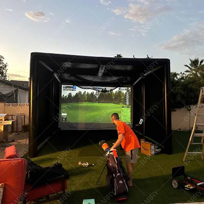 Yüksek Kaliteli Şişme Golf Çadırı Açık İçeride Şişme Golf Spor Simülatörü Odası Şişme Golf Vuruş Kafes