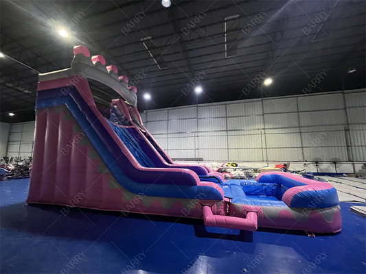 8.4x3.6x6m Özel Jumper Atlayan Çocuklar Pembe Prenses Parti İçin Şişme Su Kaydırmaları