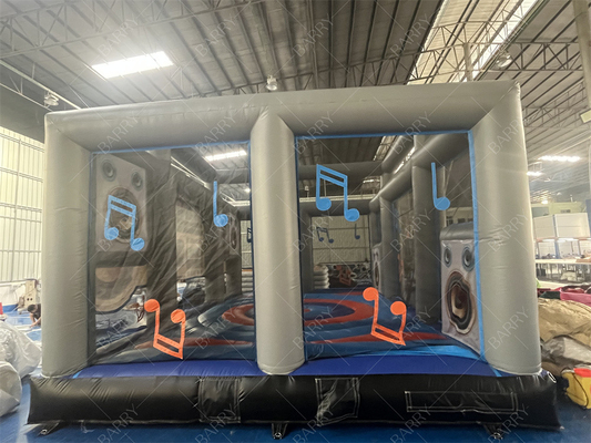 Etkileşimli Şişme Disko Dans Evi Yetişkin Boom Kutusu Atlama Bouncy Castle Retro Boombox Parti için Bouncer