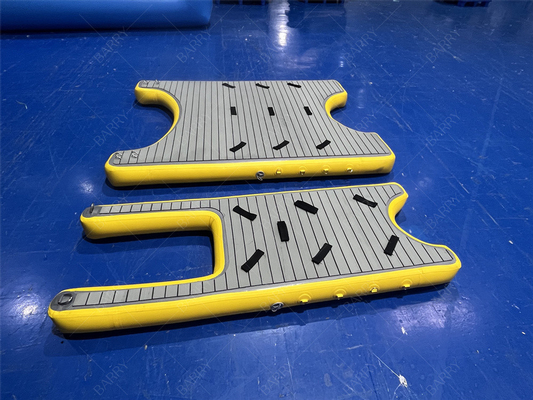 Drop Stitch şişme yüzme platformu yüzen rıhtım, şişme U rıhtım rıhtım istasyonu Tekne ve Jet Ski için