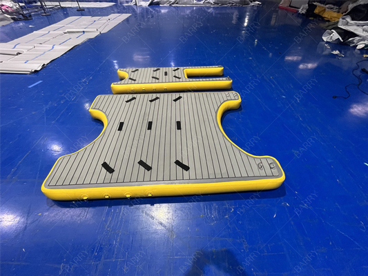 Drop Stitch şişme yüzme platformu yüzen rıhtım, şişme U rıhtım rıhtım istasyonu Tekne ve Jet Ski için