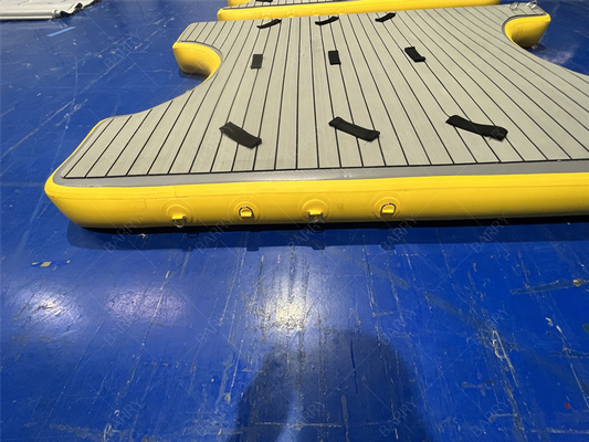 Drop Stitch şişme yüzme platformu yüzen rıhtım, şişme U rıhtım rıhtım istasyonu Tekne ve Jet Ski için