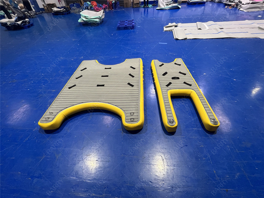Drop Stitch şişme yüzme platformu yüzen rıhtım, şişme U rıhtım rıhtım istasyonu Tekne ve Jet Ski için