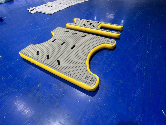 Drop Stitch şişme yüzme platformu yüzen rıhtım, şişme U rıhtım rıhtım istasyonu Tekne ve Jet Ski için